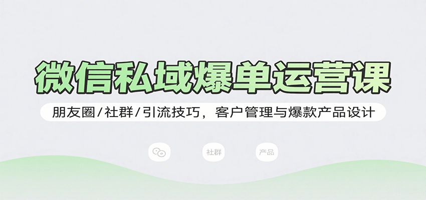 微信私域爆单运营课：朋友圈/社群/引流技巧，客户管理与爆款产品设计-AI学习资源网