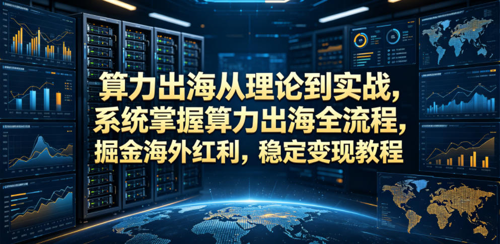 算力出海从理论到实战,系统掌握算力出海全流程,掘金海外红利,稳定变现教程-AI学习资源网