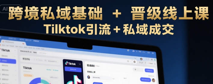 跨境私域基础+晋级线上课，Tilktok引流+私域成交-AI学习资源网