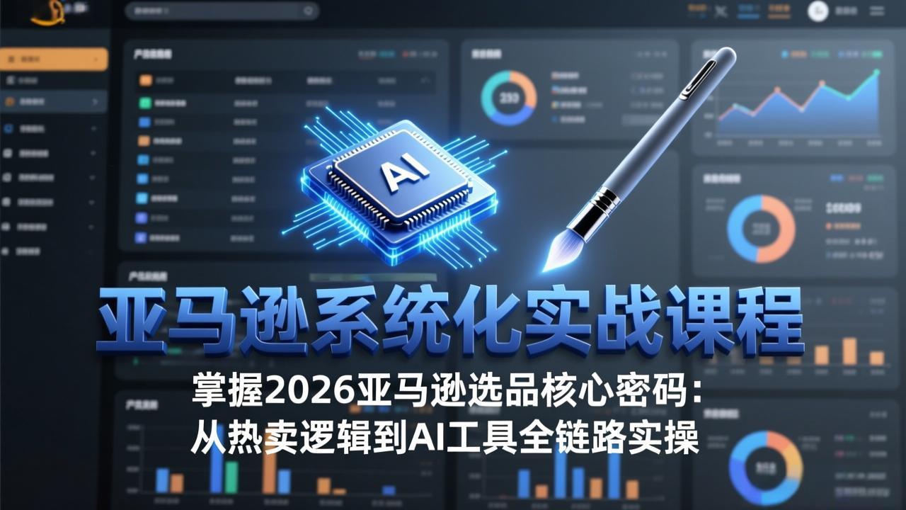 亚马逊系统化实战课-更新3月：2026最新选品方法论，从热卖原因分析到AI作图，提升选品成功率-AI学习资源网