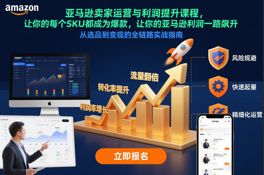 亚马逊卖家运营与利润提升课程，让你的每个SKU都成为爆款，让你的亚马逊利润一路飙升(更新12月)-AI学习资源网