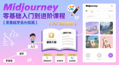 midjourney零基础入门到进阶课程，零基础学会AI绘画-AI学习资源网