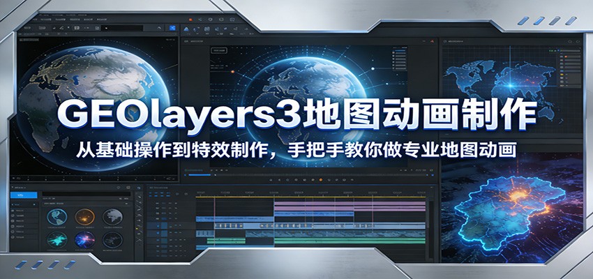 GEOlayers3地图动画制作:从基础操作到特效制作,手把手教你做专业地图动画-AI学习资源网