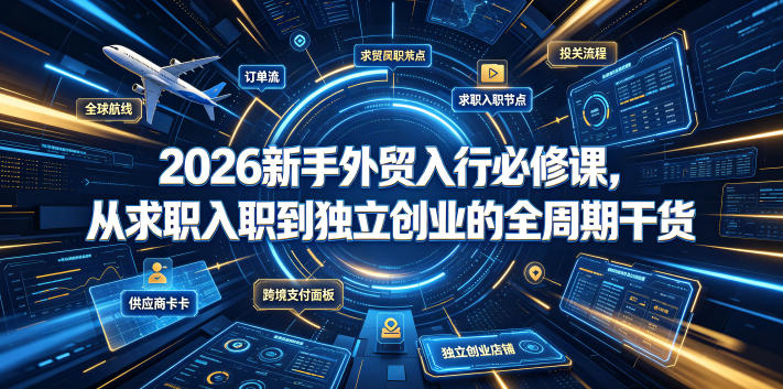2026新手外贸入行必修课，从求职入职到独立创业的全周期干货-AI学习资源网