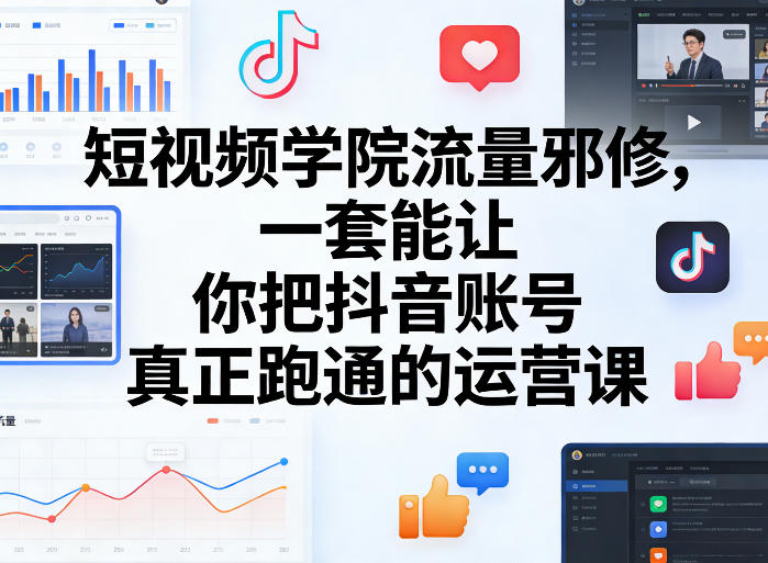 短视频学院流量邪修，一套能让你把抖音账号真正跑通的运营课-AI学习资源网