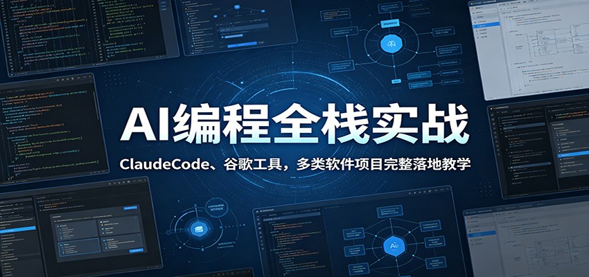 AI编程全栈实战：ClaudeCode、谷歌工具，多类软件项目完整落地教学-AI学习资源网
