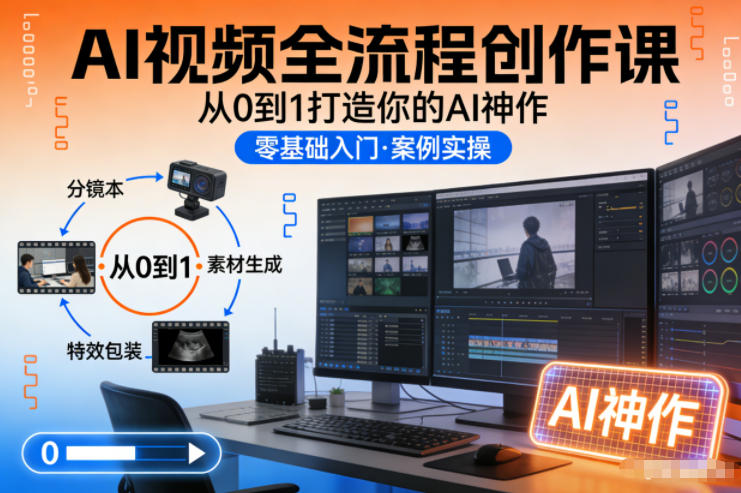 AI视频全流程创作课，从0到1打造你的AI神作-AI学习资源网