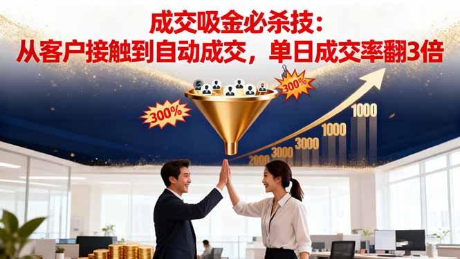 吸金成交营销必杀技：从客户接触到自动成交，单日成交率翻3倍-AI学习资源网