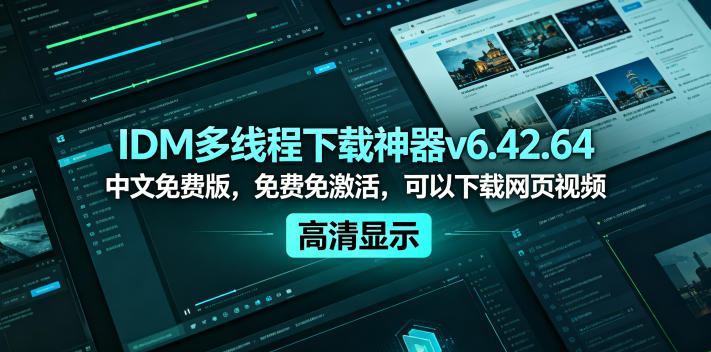 IDM多线程下载神器v6.42.64中文免费版,免费免激活,可以下载网页视频(例如飞书文档内的视频)-AI学习资源网