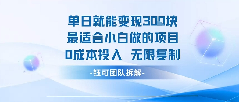 单日就能变现3张最适合小白做的项目0成本投入 无限复制-AI学习资源网