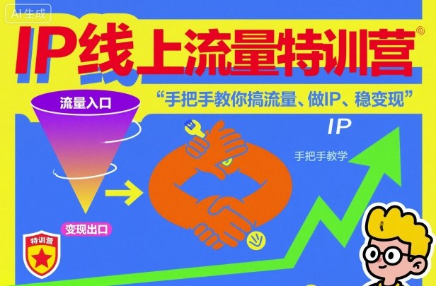 IP线上流量特训营，手把手教你搞流量、做IP、稳变现-AI学习资源网