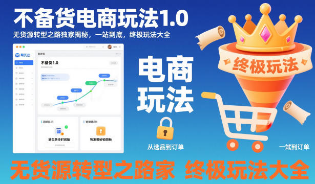 不备货电商玩法1.0,无货源转型之路独家揭秘,一站到底,终极玩法大全-AI学习资源网