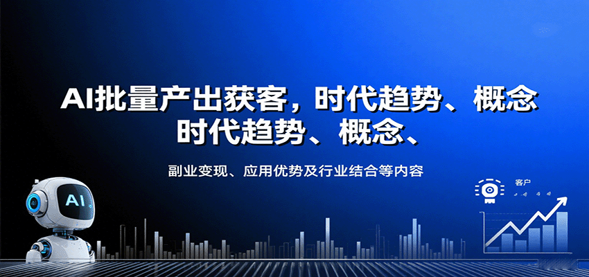 AI批量产出获客，时代趋势、概念、副业变现、应用优势及行业结合等内容-AI学习资源网