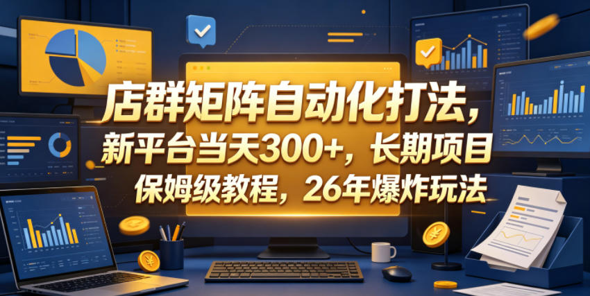 店群矩阵自动化打法,新平台当天300+,长期项目,保姆级教程,26年爆炸玩法【揭秘】-AI学习资源网