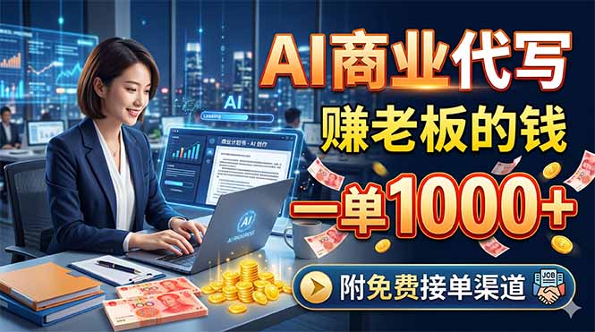 AI商业代写，赚老板的钱，一单1000+，附免费接单渠道-AI学习资源网