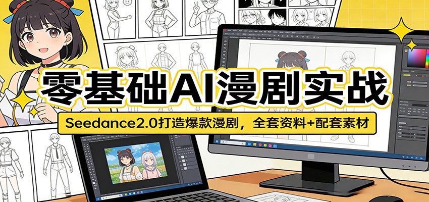 零基础AI漫剧实战：Seedance2.0打造爆款漫剧，全套资料+配套素材-AI学习资源网