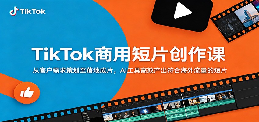 TikTok商用短片创作课：从客户需求策划至落地成片，AI工具高效产出符合海外流量的短片-AI学习资源网