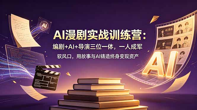 AI漫剧实战训练营：编剧+AI+导演三位一体，一人成军 驭风口，用故事与AI铸造终身变现资产-AI学习资源网