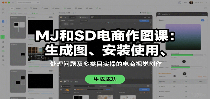 MJ和SD电商作图课：生成图、安装使用、处理问题及多类目实操的电商视觉创作-AI学习资源网
