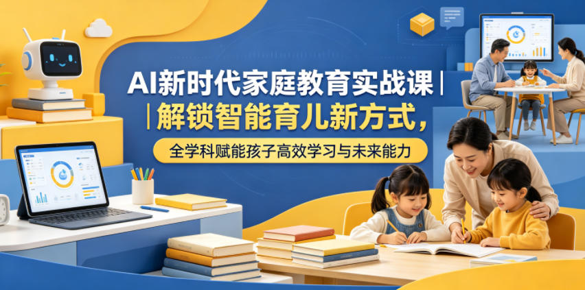 AI新时代家庭教育实战课｜解锁智能育儿新方式，全学科赋能孩子高效学习与未来能力-AI学习资源网