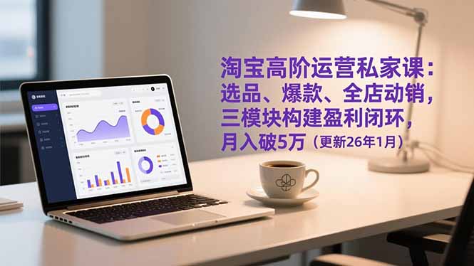 淘宝高阶运营私家课：选品、爆款、全店动销，三模块构建盈利闭环，月入破5万(更新26年1月-AI学习资源网
