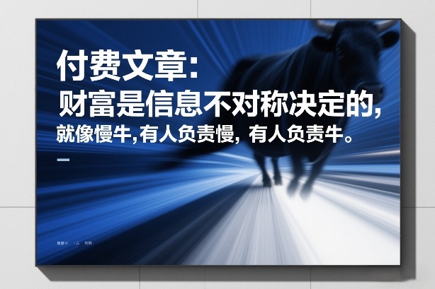 付费文章：财富是信息不对称决定的，就像慢牛，有人负责慢，有人负责牛-AI学习资源网