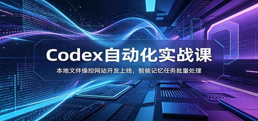 Codex自动化实战课：本地文件操控网站开发上线，智能记忆任务批量处理-AI学习资源网