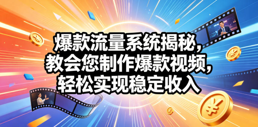 爆款流量系统揭秘，教会您制作爆款视频，轻松实现稳定收入【原创双语字幕】-AI学习资源网