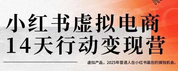 小红书虚拟电商14天变现训练营，虚拟产品，2025年普通人在小红书最后的搞钱机会-AI学习资源网