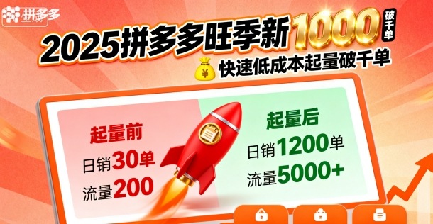2025拼多多旺季新老店铺——快速低成本起量破千单-AI学习资源网