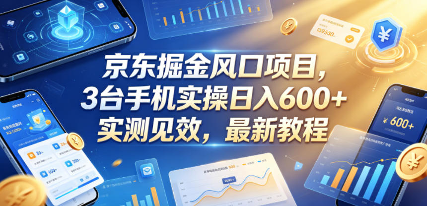 京东掘金风口项目,3台手机实操日入600+,实测见效,最新教程【揭秘】-AI学习资源网
