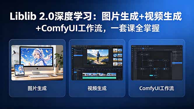 Liblib 2.0深度学习：图片生成+视频生成+ComfyUI工作流，一套课全掌握-AI学习资源网