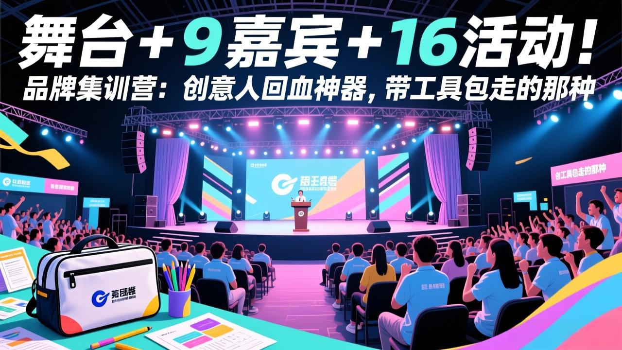 舞台 + 9 嘉宾 + 16 活动!品牌集训营:创意人回血神器,带工具包走的那种-AI学习资源网