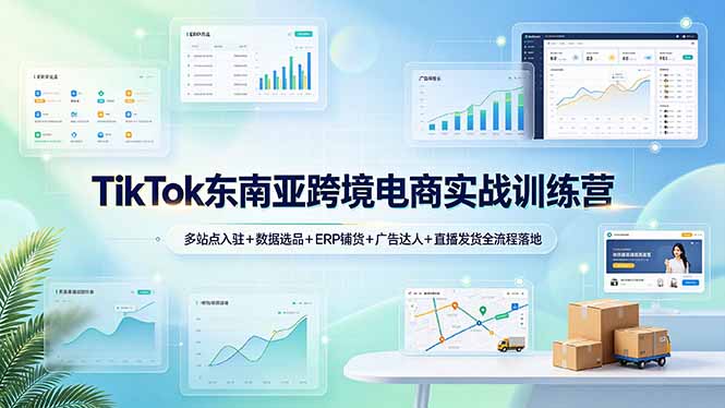 TikTok东南亚跨境电商实战训练营：多站点入驻+数据选品+ERP铺货+广告达人+直播发货全流程落地-AI学习资源网