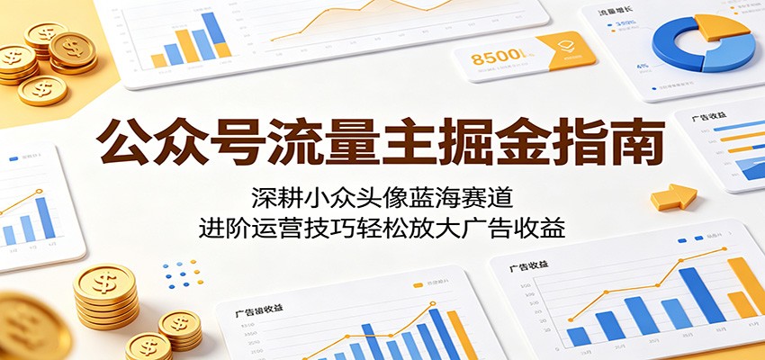 公众号流量主掘金指南：深耕小众头像蓝海赛道，进阶运营技巧轻松放大广告收益-AI学习资源网