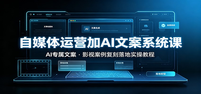 自媒体运营加AI文案系统课：：AI专属文案，影视案例复刻落地实操教程-AI学习资源网