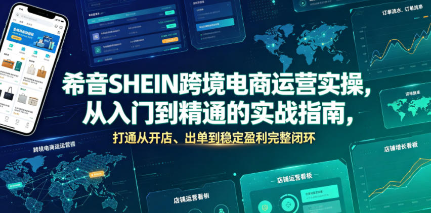 希音SHEIN跨境电商运营实操，从入门到精通的实战指南，打通从开店、出单到稳定盈利完整闭环-AI学习资源网