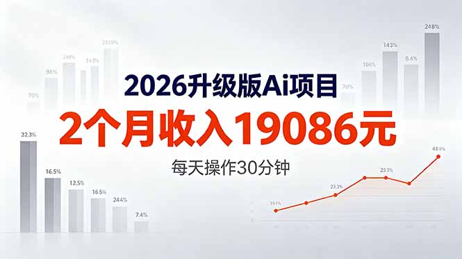 2026升级版Ai任务，2个月收入19086元，熟练后每天操作30分钟！-AI学习资源网
