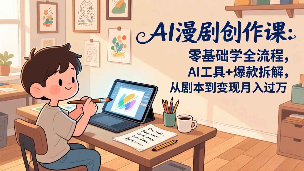 AI漫剧创作课:零基础学全流程,AI工具+爆款拆解,从剧本到变现月入过万-AI学习资源网