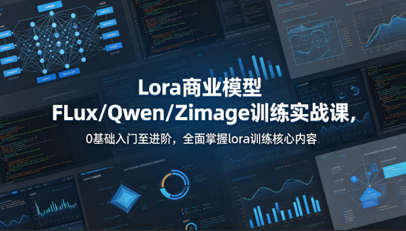 系统性学习Lora商业模型FLux／Qwen／Zimage训练实战课，0基础入门至进阶，全面掌握lora训练核心内容-AI学习资源网