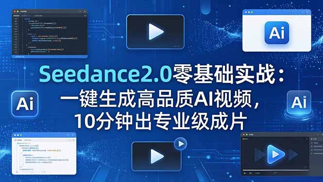 Seedance2.0零基础实战：一键生成高品质AI视频，10分钟出专业级成片-AI学习资源网
