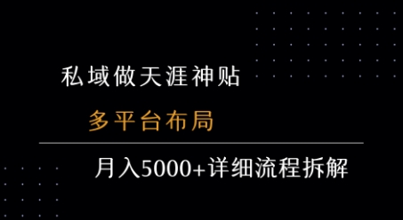 私域做天涯神贴 多平台布局 月入5k+详细流程拆解-AI学习资源网