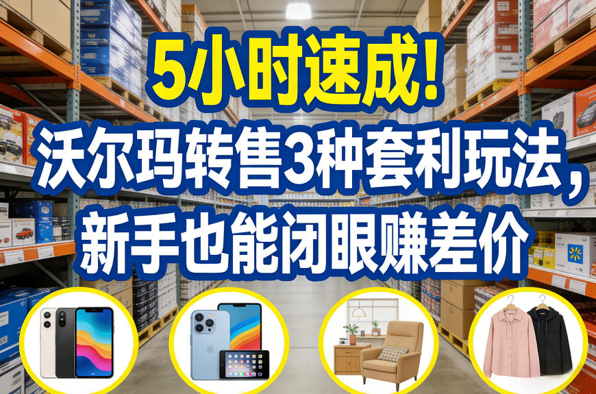 5小时速成!沃尔玛转售3种套利玩法,新手也能闭眼賺差价-AI学习资源网