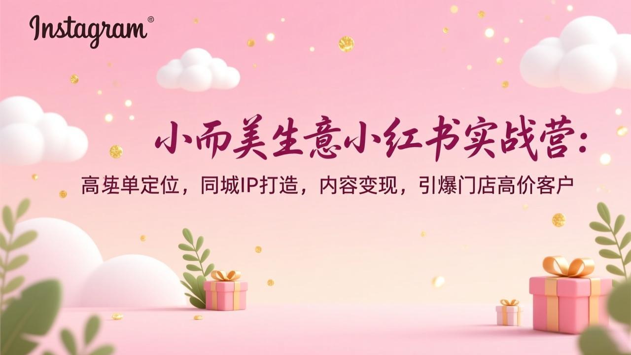 小而美生意小红书实战营：高客单定位，同城IP打造，内容变现，引爆门店高价客户-AI学习资源网