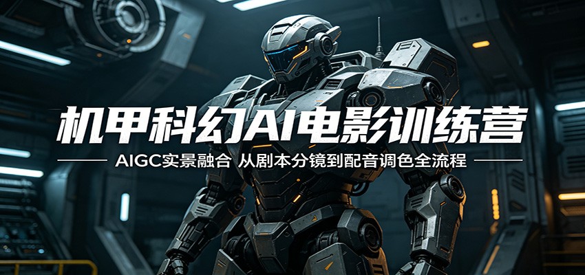 机甲科幻AI电影训练营：AIGC实景融合，从剧本分镜到配音调色全流程-AI学习资源网