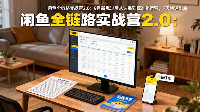 闲鱼全链路实战营2.0：9月新规过后从选品到标准化运营，7天快速出单-AI学习资源网