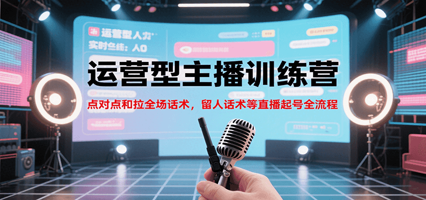 运营型主播训练营，点对点和拉全场话术，留人话术等直播起号全流程(更新7月)-AI学习资源网