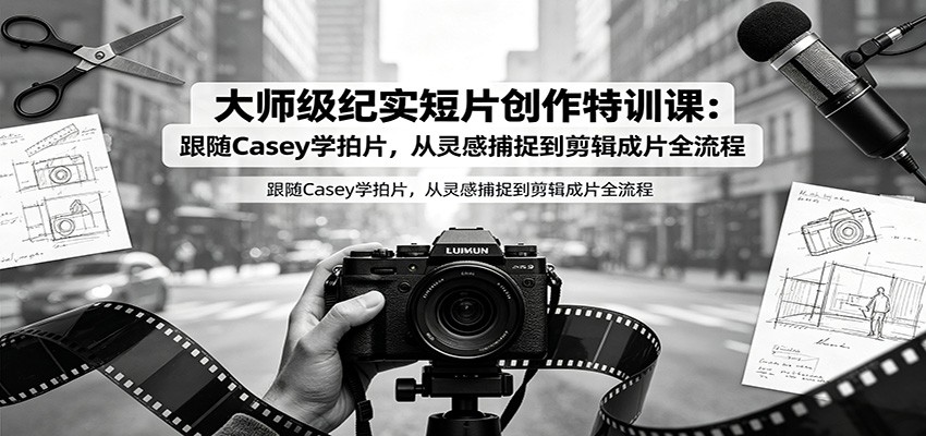 大师级纪实短片创作特训课:跟随Casey学拍片,从灵感捕捉到剪辑成片全流程-AI学习资源网