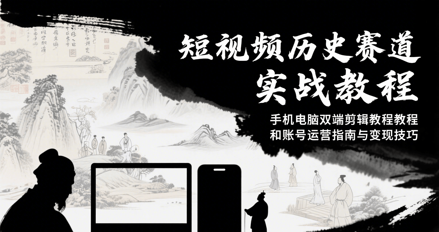 短视频历史赛道实战教程，手机电脑双端剪辑教程和账号运营指南与变现技巧-AI学习资源网