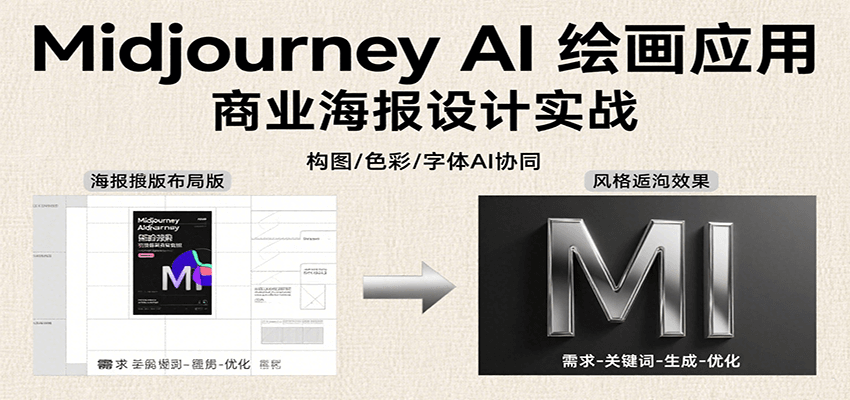Midjourney AI绘画应用，关键词指令解析、漫画头像制作、海报设计、3D人物生成等-AI学习资源网